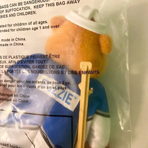 Vintage 1995 McDonalds Toy  Fozzie Bear Muppets Hockey NHL Plush - Picture 6 of 9